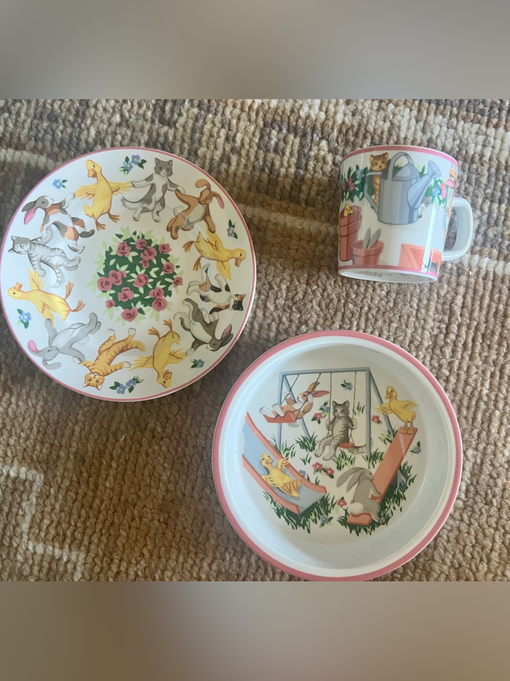 Tiffany & Co. Pink Animal Parade Children's Dinnerware Set